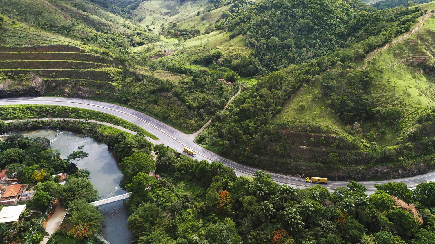 Truck on the road, Brazil