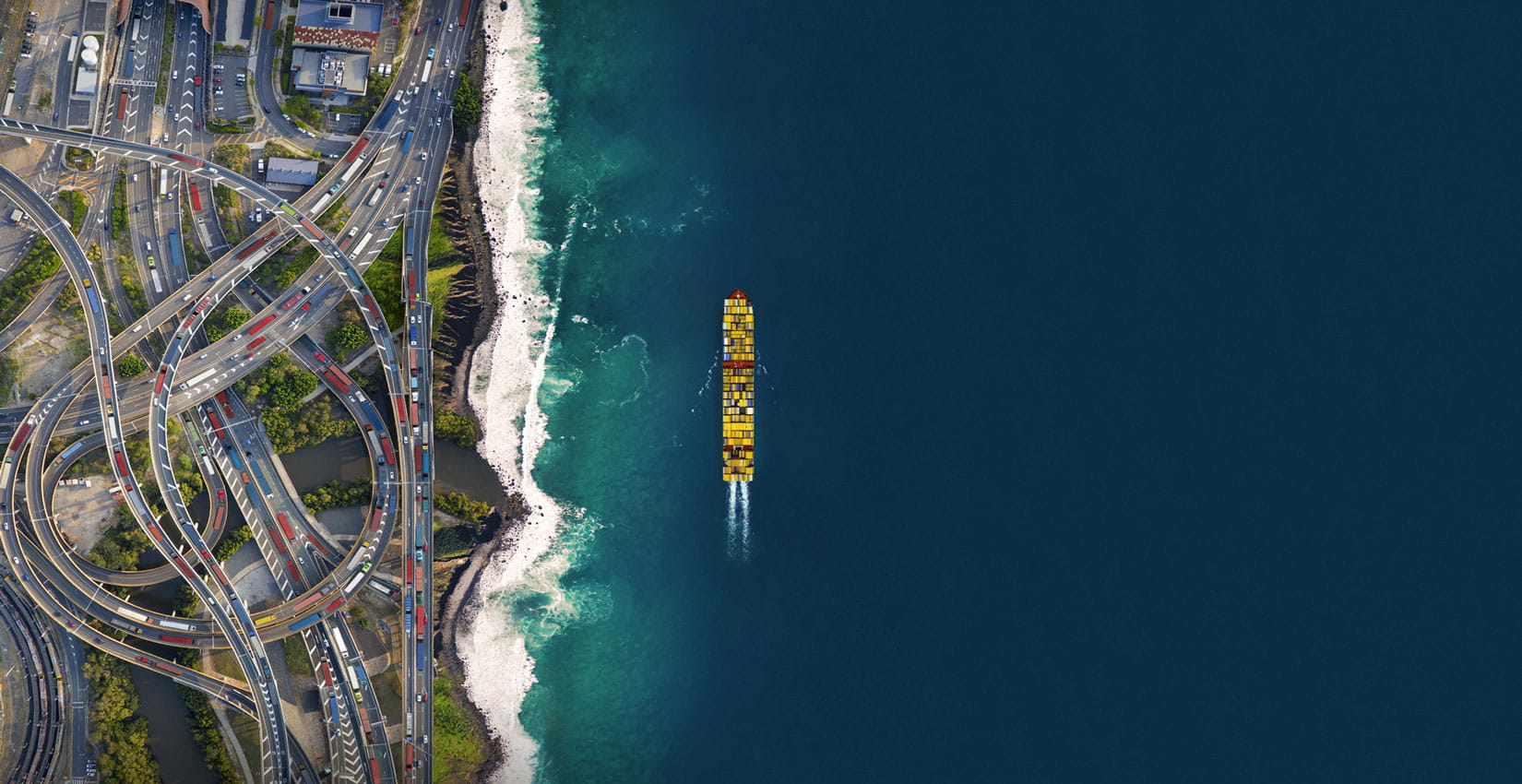 MSC vessel sailing close to shore