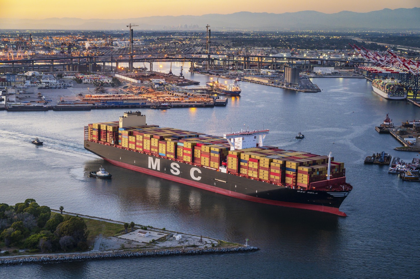 MSC Nela (built 2019), 23 656 TEU at Port of Long Beach CA